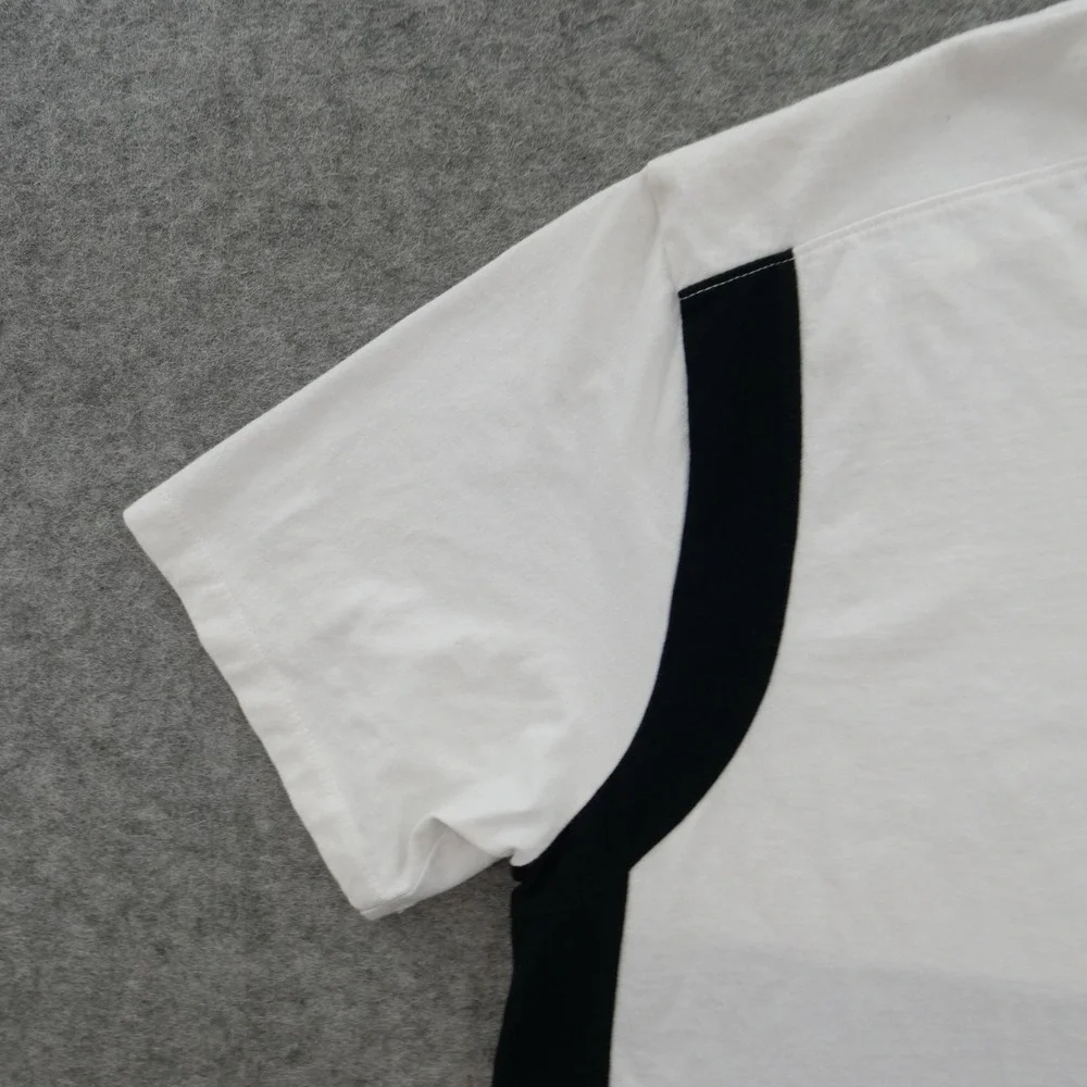 True Religion Shirt Mens Medium White Black Tailored Tee Color Block Crew New
